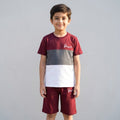 Maroon Panel Short Set