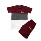 Maroon Panel Short Set