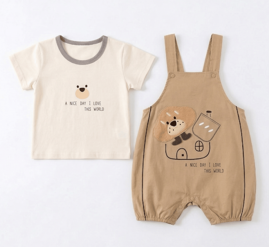 A Nice Day Bear Romper ( Beige )