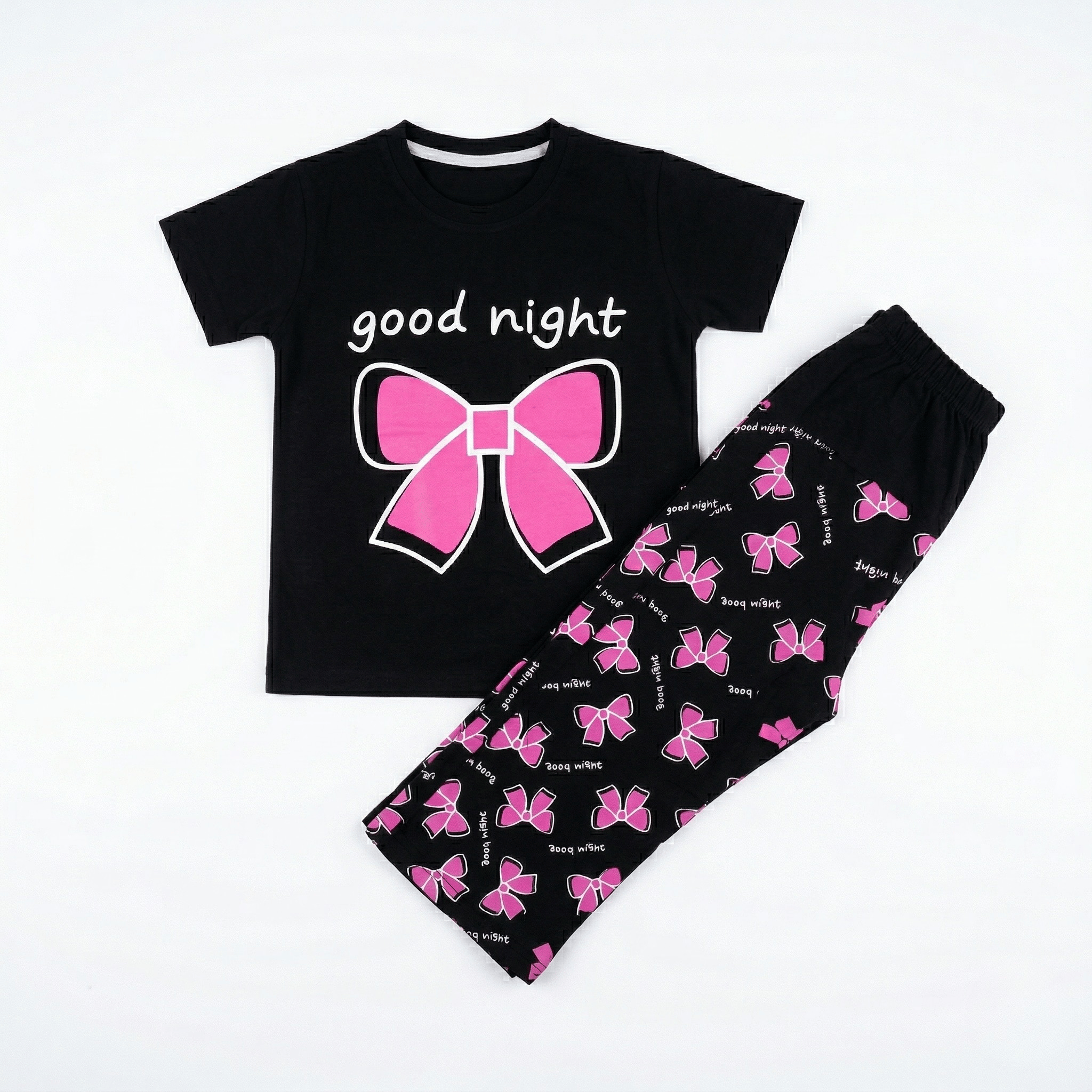 Good Night Ribbon Pajama Set