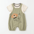 A Nice Day Bear Romper ( Dusty Khaki )