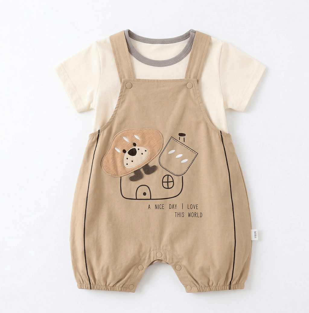 A Nice Day Bear Romper ( Beige )