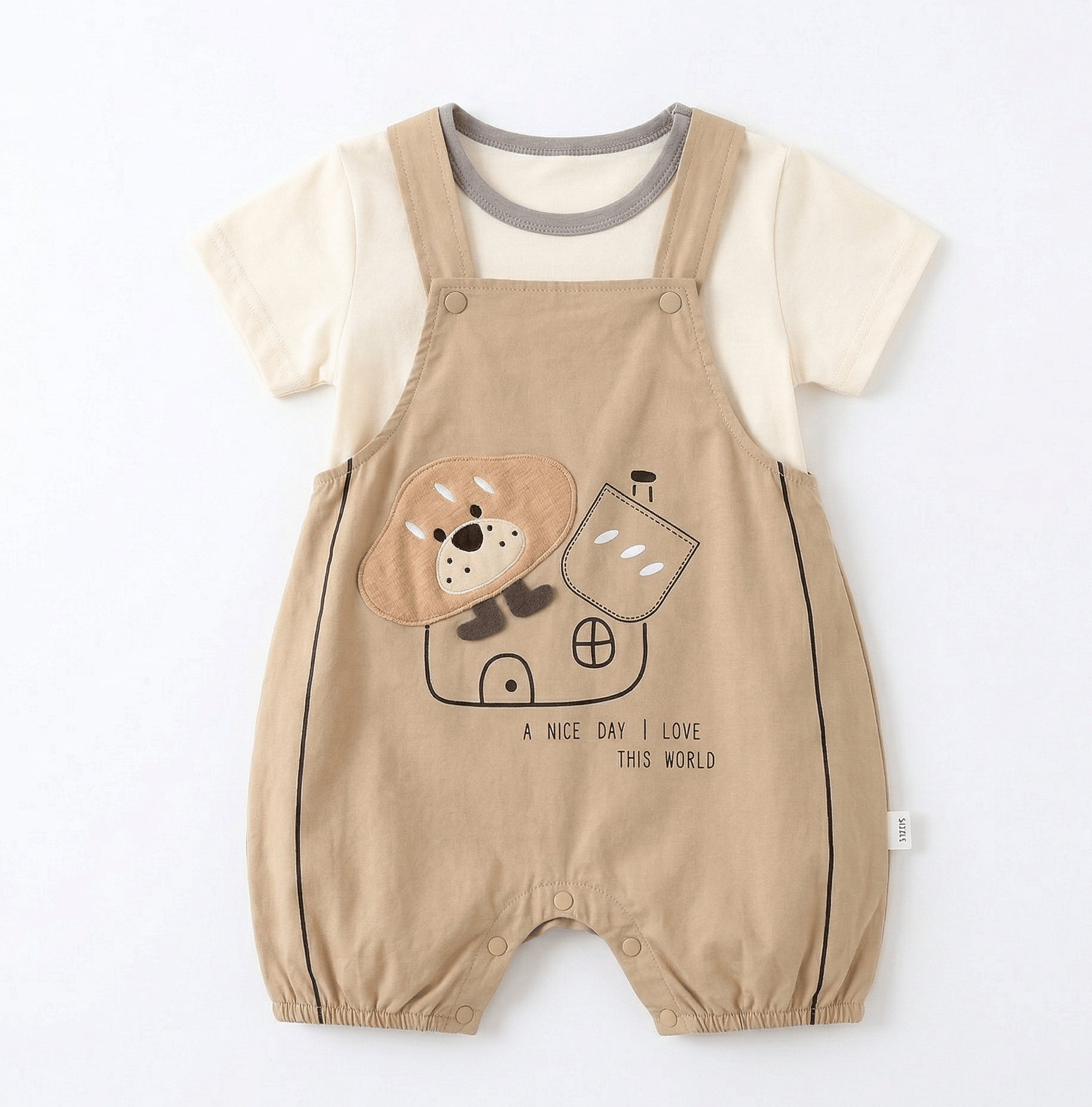 A Nice Day Bear Romper ( Beige )